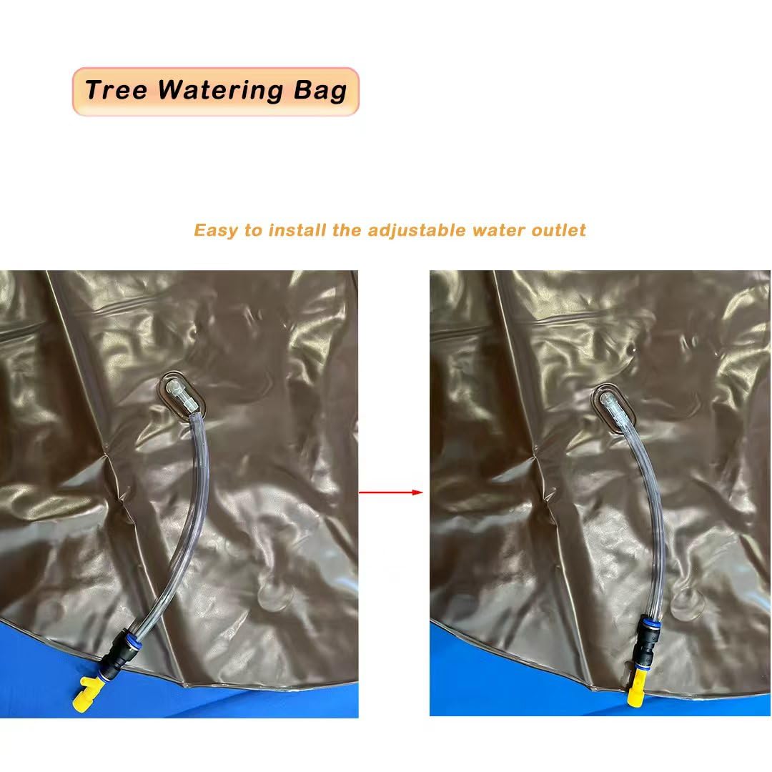 Dzxnnt portable water transfer bag enables watering distant trees without hoses.
