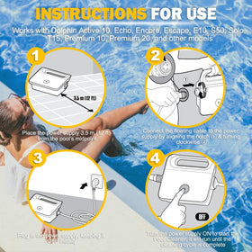 120W power rating powers standard Dolphin models for steady cleaning cycles