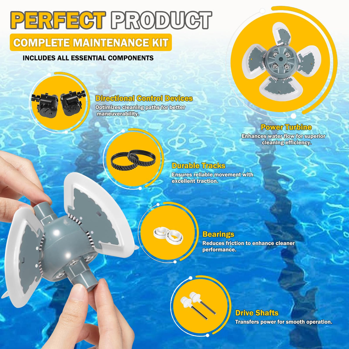 E-Cowlboy Bearings deliver durable rotation under real pool conditions.