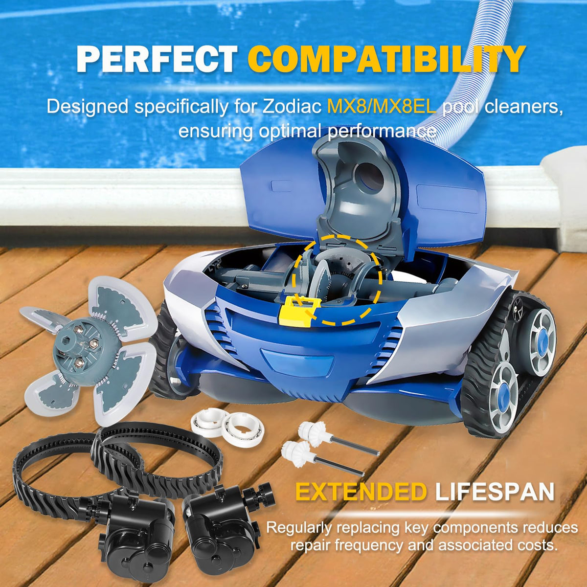 E-Cowlboy Heavy-Duty Tracks for MX6/MX8 improve climbing and reliability.