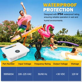 IP54 waterproof design shields electronics in damp pool environments