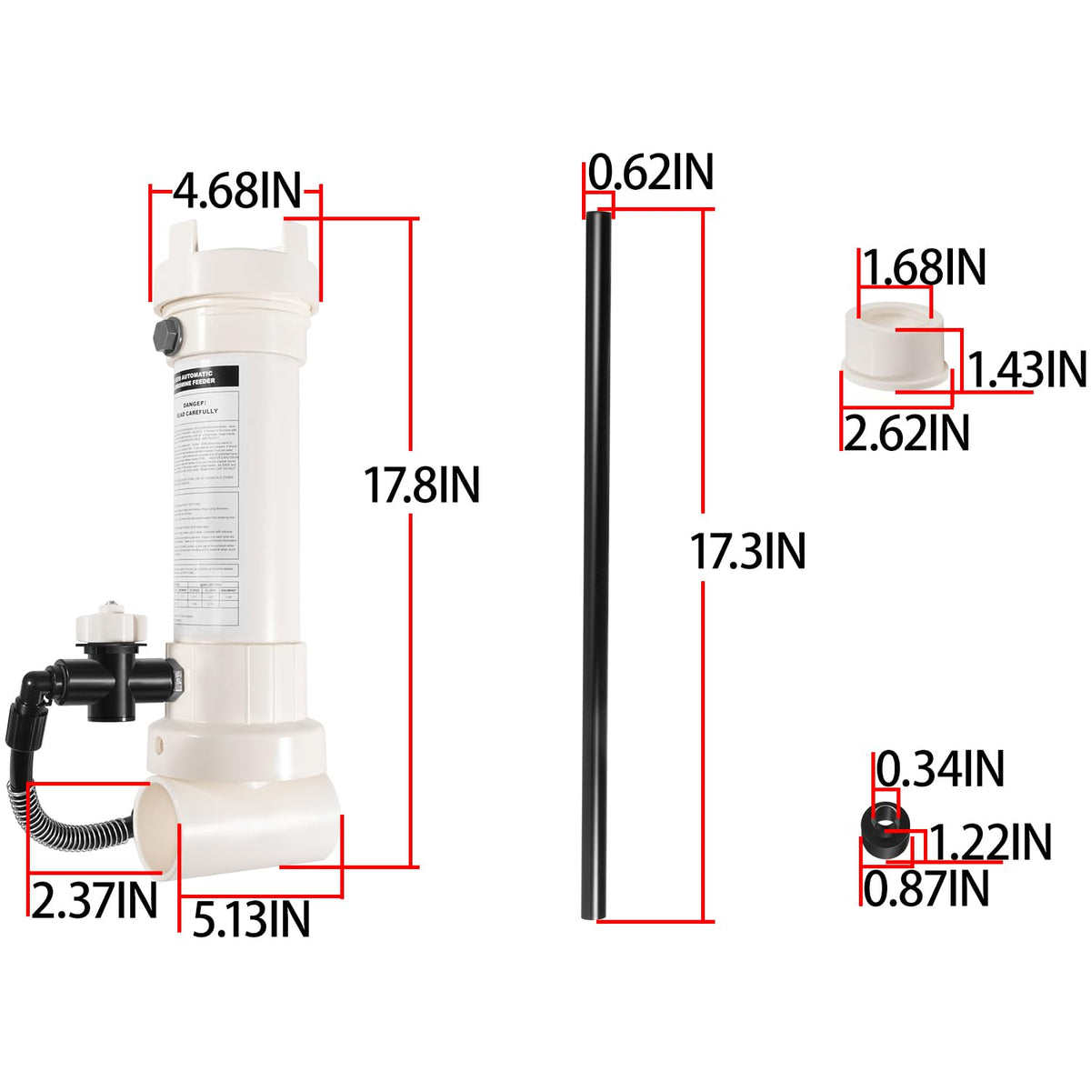 In-line setup with Rainbow 320 compatibility for compatible pool systems.