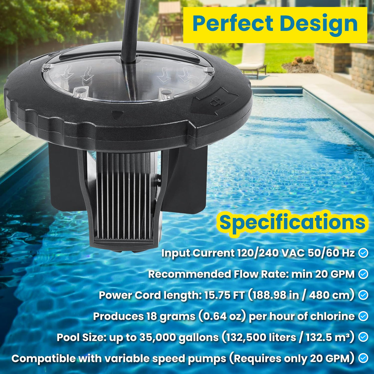 E-cowlboy TruClear11K high chlorine production for larger pools