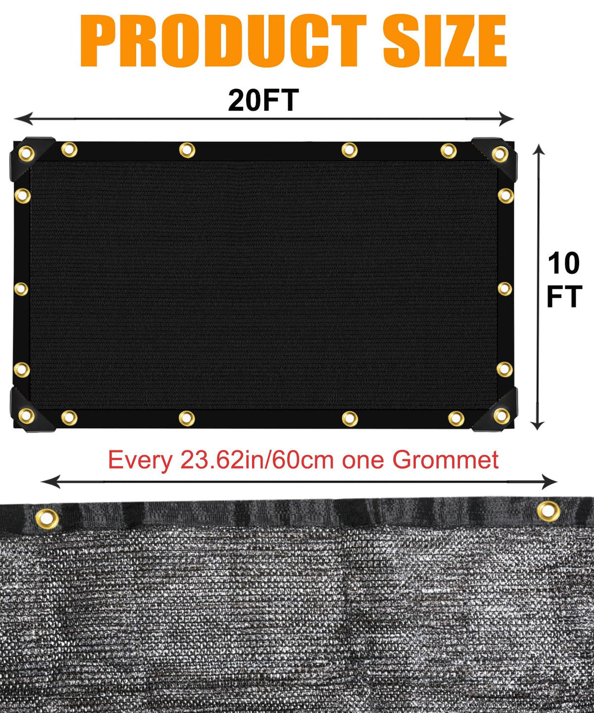 e.share quick-installation with grommets and rope setup