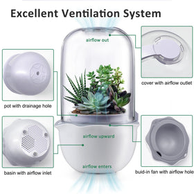 E SUPEREGROW built-in fan with timer ensures steady airflow for thriving plants