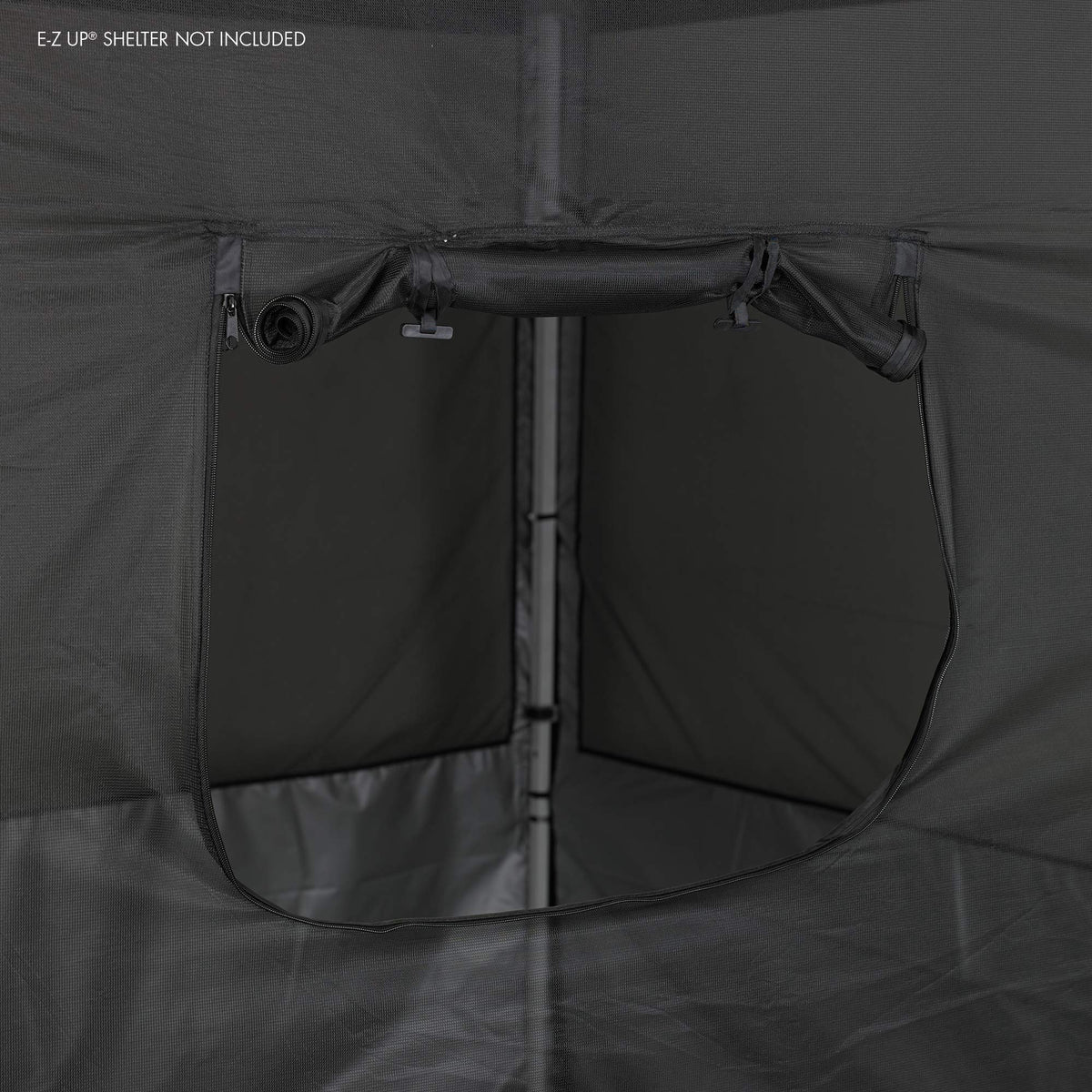 E-Z UP Food Booth bottom solid panel protects products at base