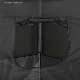 E-Z UP Food Booth bottom solid panel protects products at base