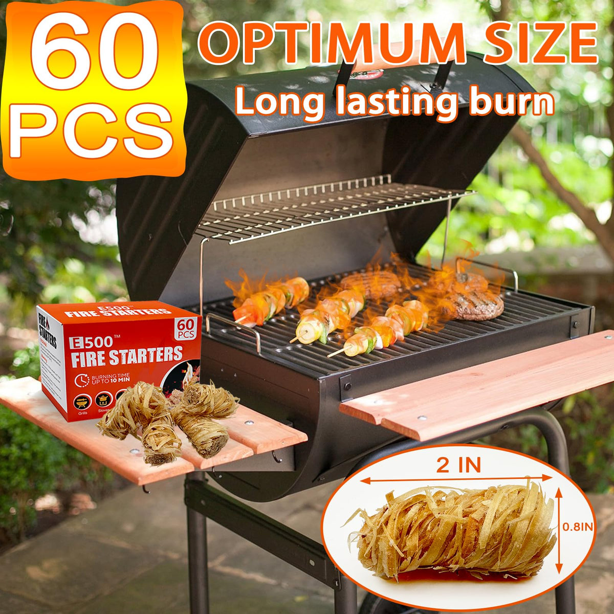 E500 easy ignition for grill and campfire setups
