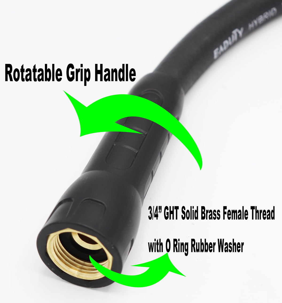 EADUTY hybrid hose extended to 25 feet for wider watering reach.