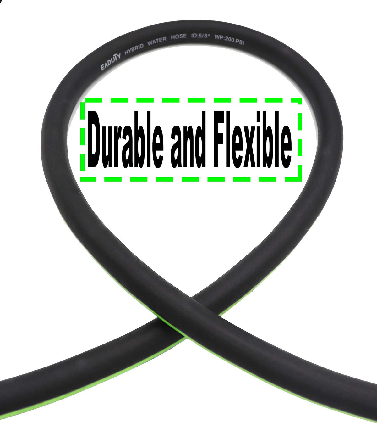 EADUTY hybrid hose close-up showing durable brass fittings for a leak-free connection.