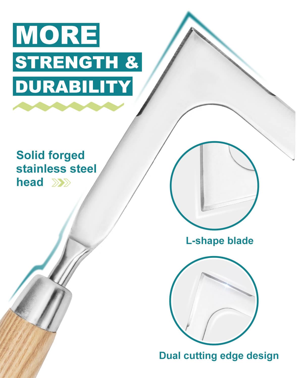 Eadwiella crack weeder full-length view highlighting 11-inch length