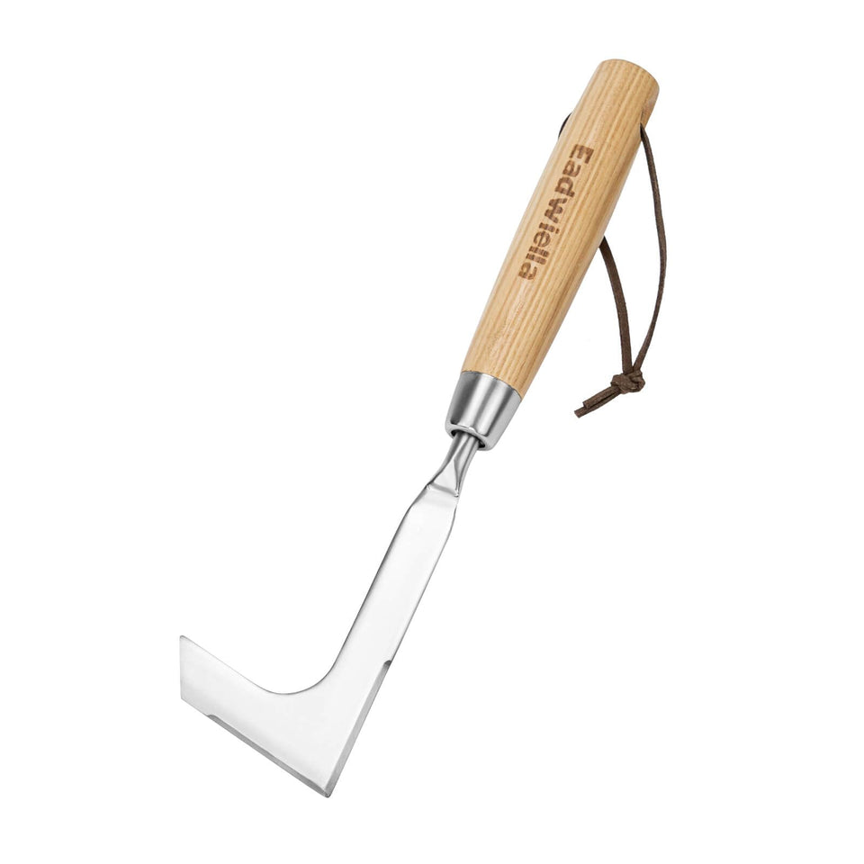 Eadwiella crack weeder blade close-up for cutting sod between paving