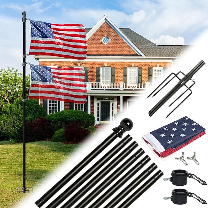EAGLE TOP 10-foot flag pole base for stable in-ground display