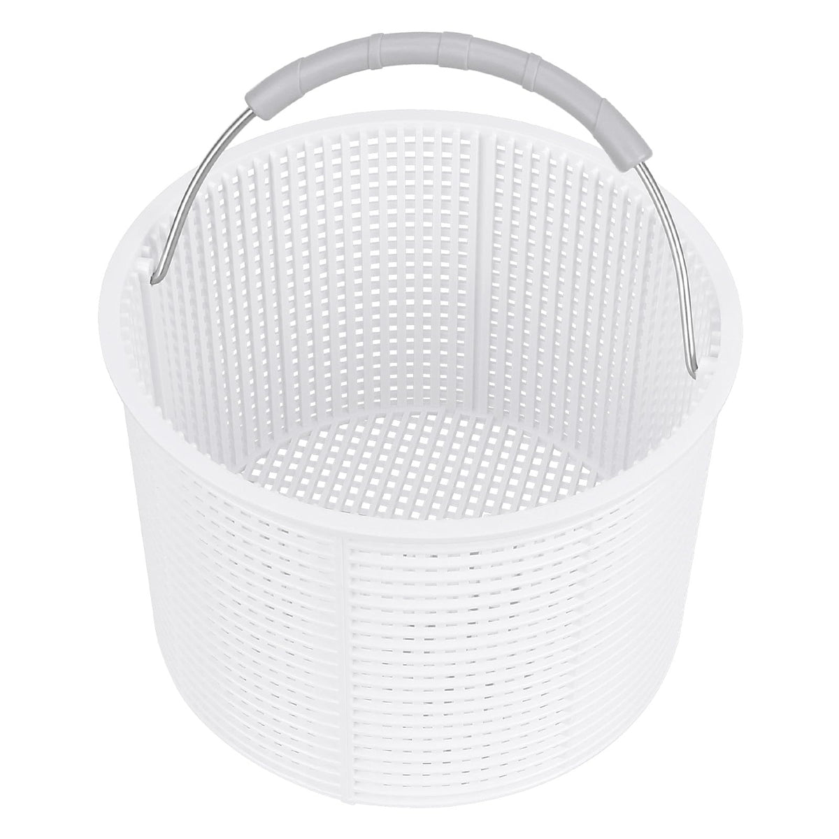 EAGLEGGO skimmer basket front view with durable handle for debris capture.