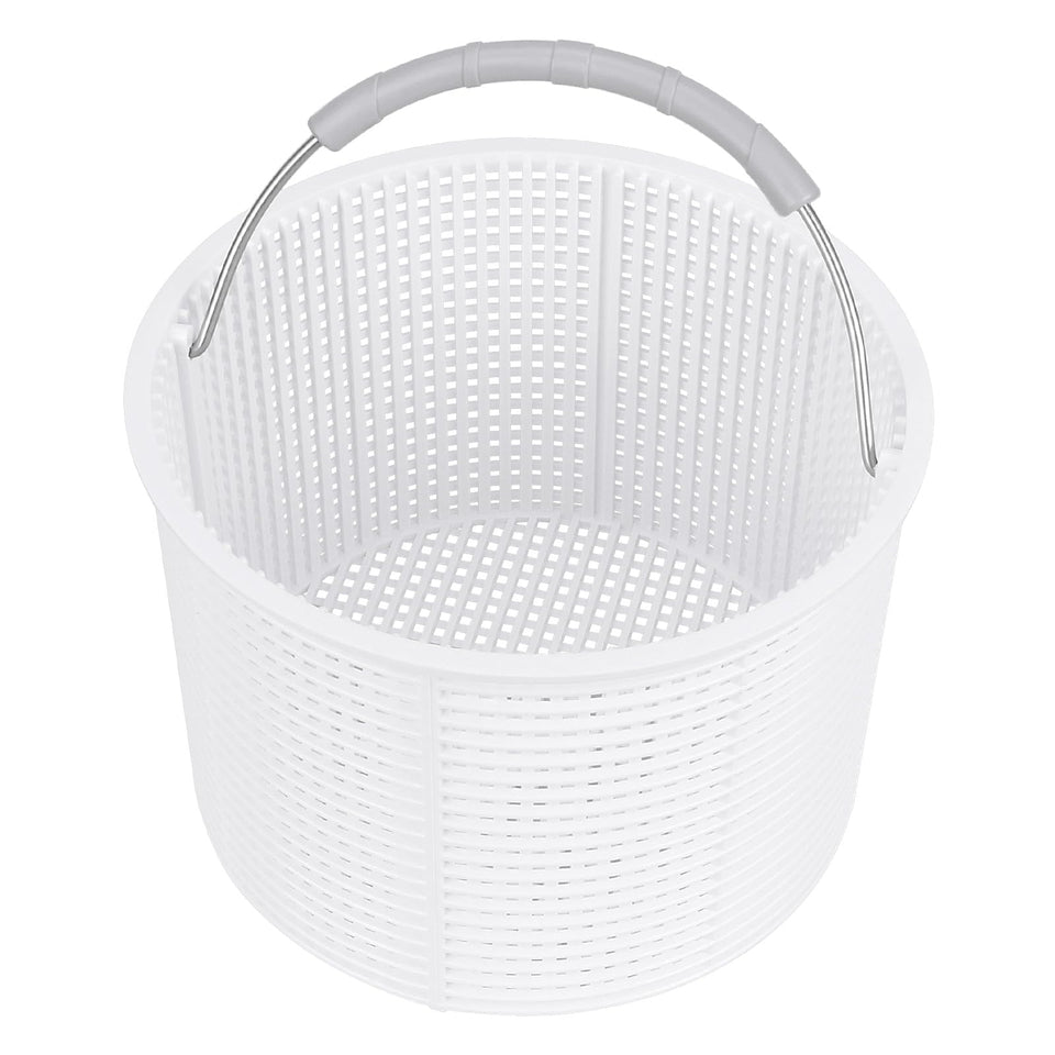 EAGLEGGO skimmer basket front view with durable handle for debris capture.