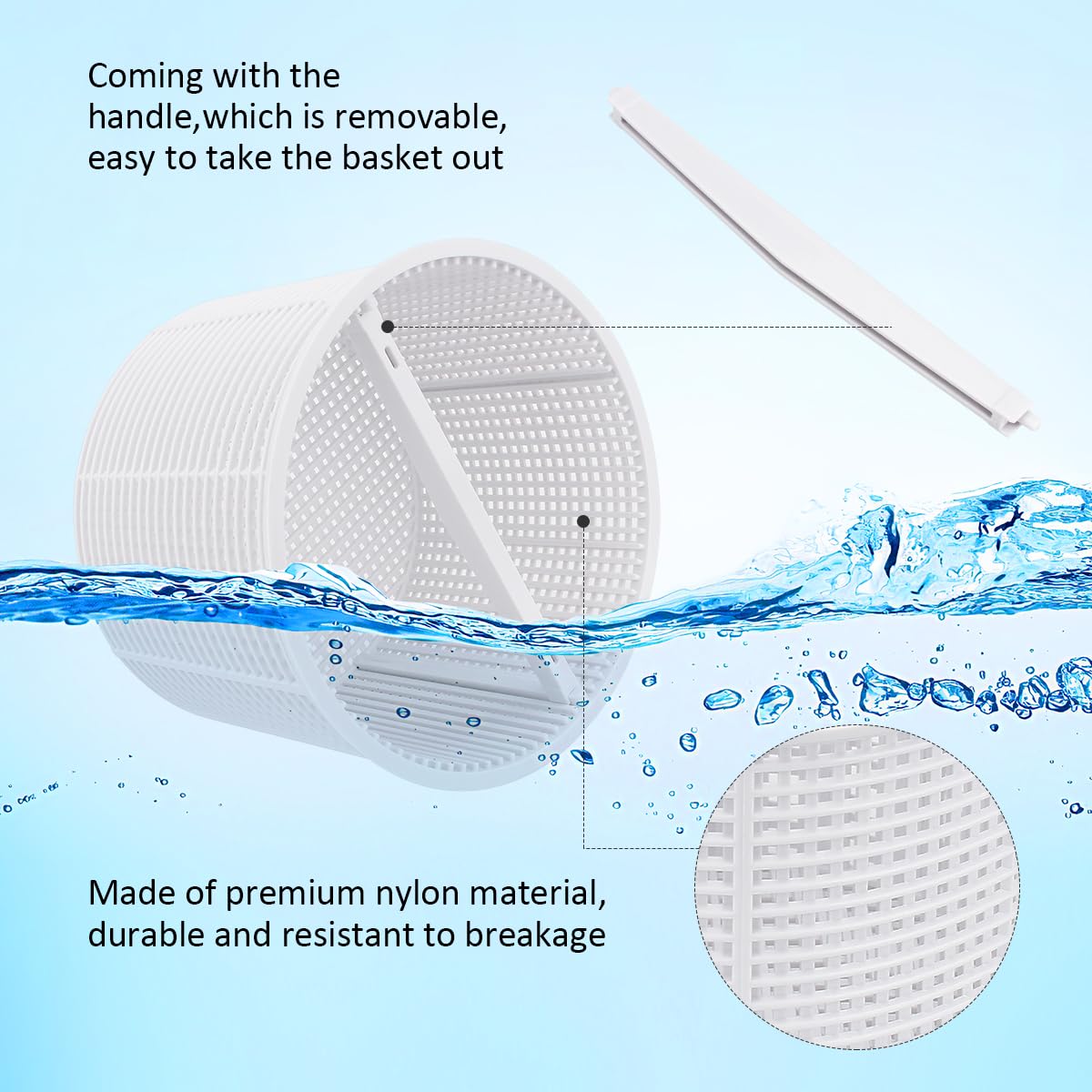 EAGLEGGO white round pool basket for durable filtration and maintenance