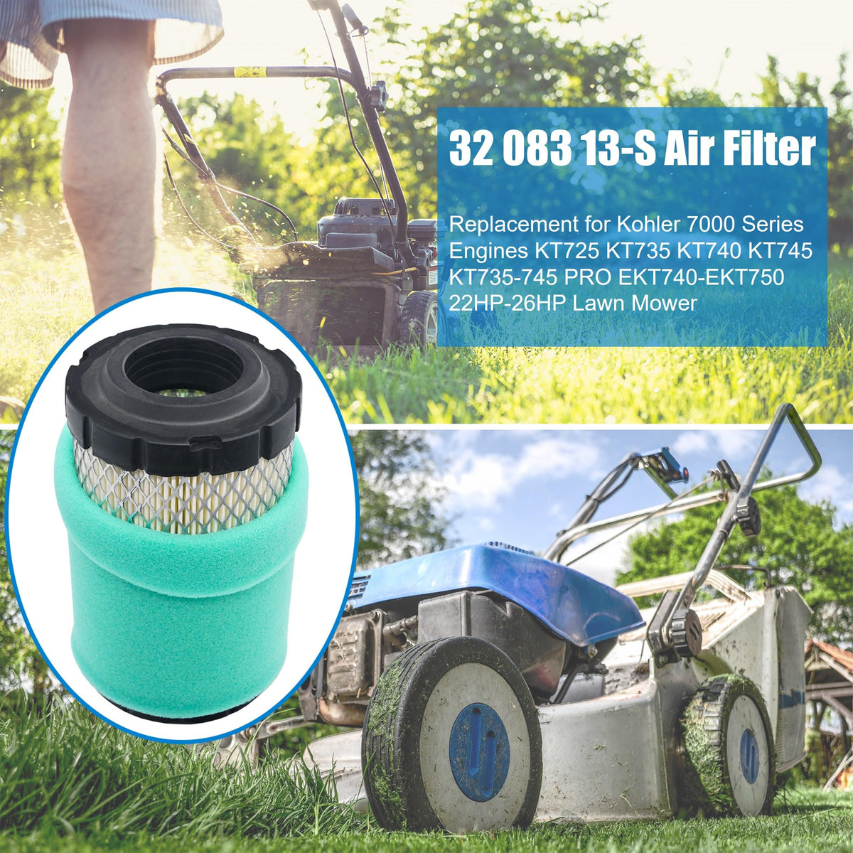 Eamonhigh Kohler KT735-KT745 air filter pro kit for lawn mowers.