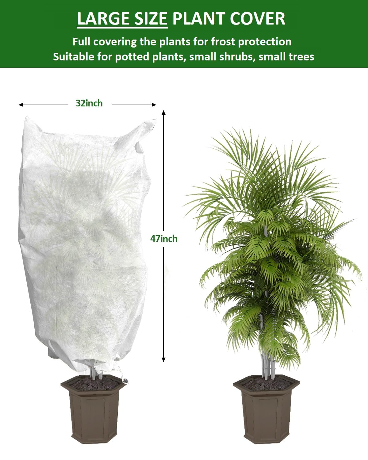 EAONE frost blanket with drawstring for fast on off protection.