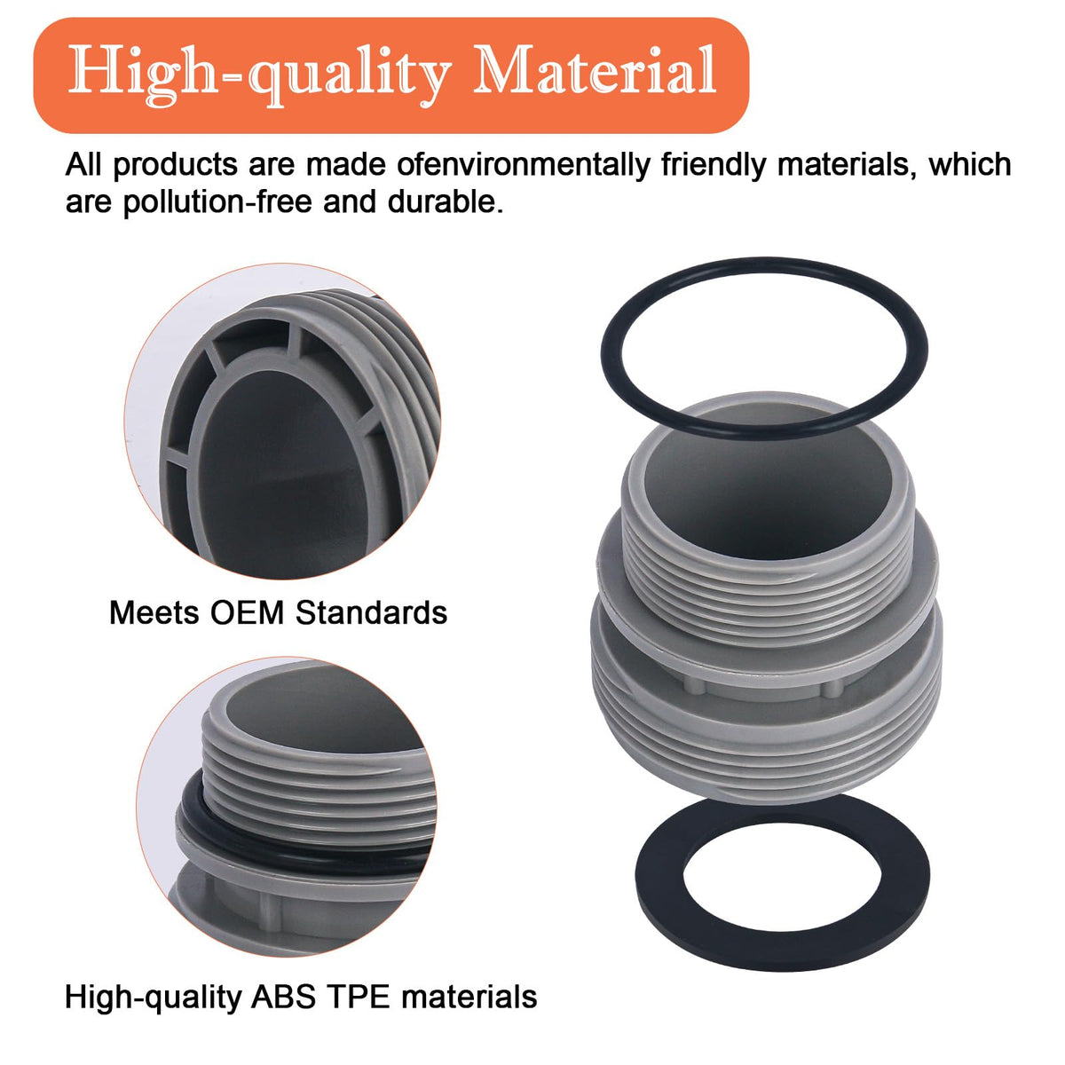 Durable gasket set ensures reliable connections without leaks during filtration