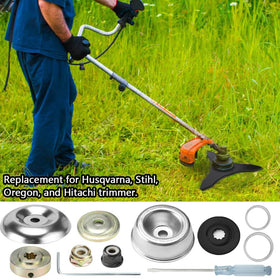Eapele blade installed on a Husqvarna model showing broad compatibility.