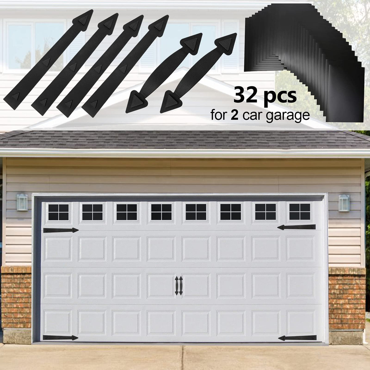 Eapele magnetic windows 32pcs brighten your garage exterior with a realistic faux door look.