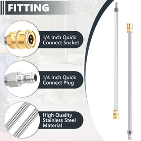 EARLEAS extension wand supports hot and cold water for versatile use.