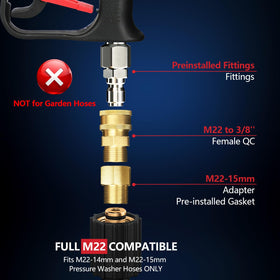 Stainless fittings on EARLEAS gun for reliable connections