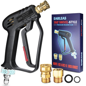 EARLEAS short pressure washer gun with 360° swivel for easy maneuvering