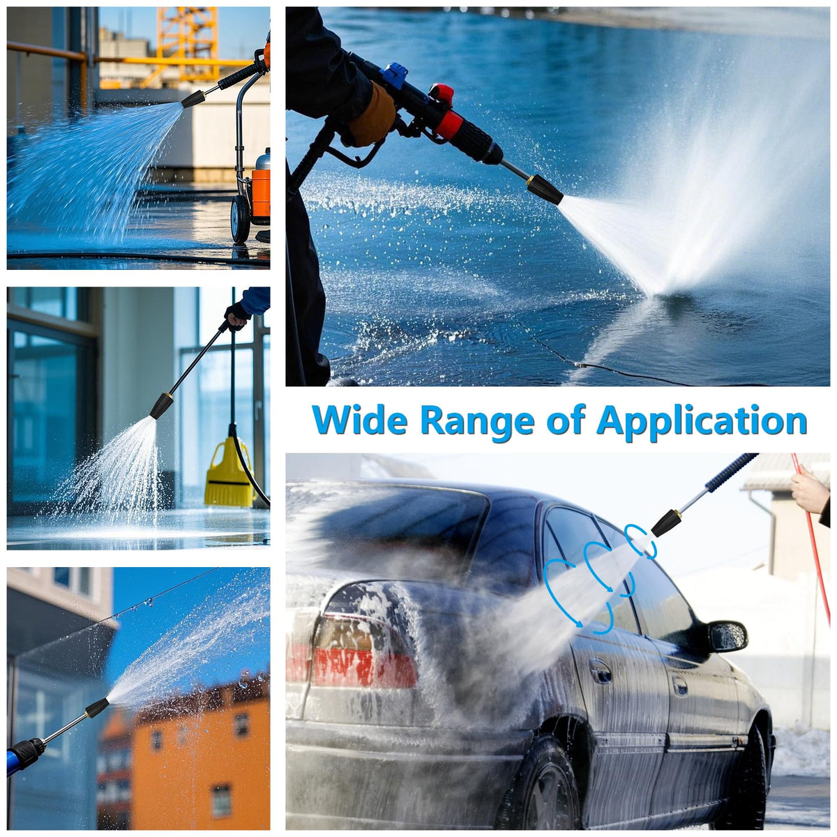 EARLEAS quick-connect nozzle shows universal fit for quick start on most pressure washers
