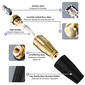 EARLEAS nozzle used on vehicle cleaning highlights strong grime blasting capability