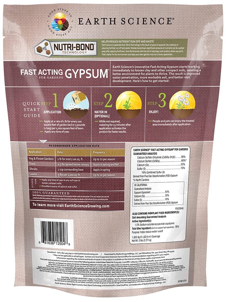 Earth Science gypsum pellets improving soil structure and promoting healthier root growth.
