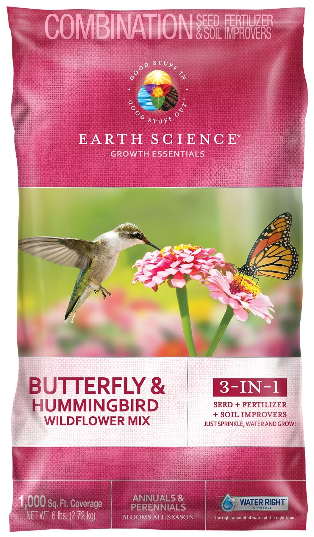 Earth Science Wildflower Mix front bag for quick pollinator garden setup