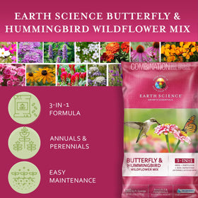Garden bed in bloom with Earth Science Wildflower Mix