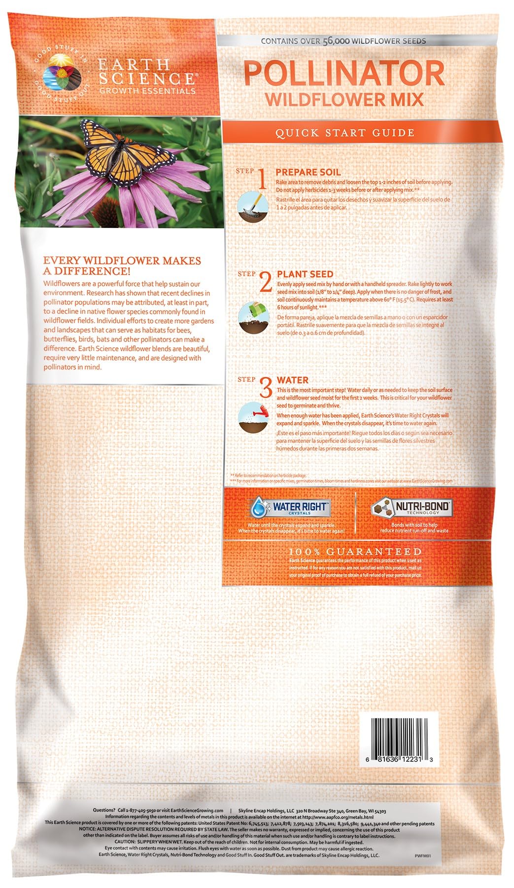 Earth Science seed and mulch assembly shown for easy garden setup