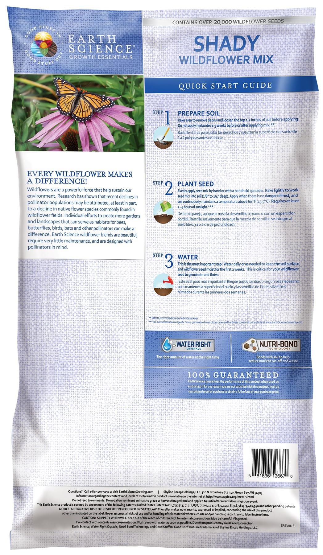 Earth Science wildflower seeds close-up highlighting purity and high germination potential.