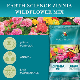 Plant food component included for healthier Earth Science zinnia blooms