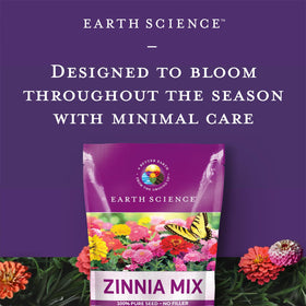 Earth Science Zinnia Seeds planted in full sun tolerate heat for bold summer color.