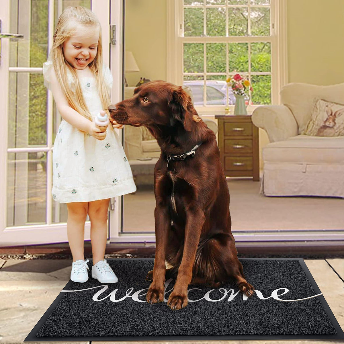 Earthall dirt trapping concave design mat keeps entryways cleaner