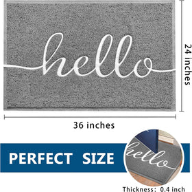 Earthall Hello door mat dirt-trap closeup shows concave design catching debris.
