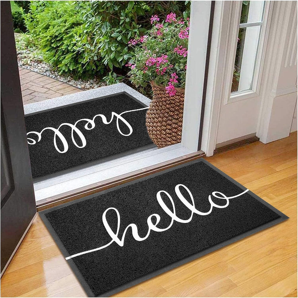 Earthall Hello door mat at the front door captures outdoor dirt.