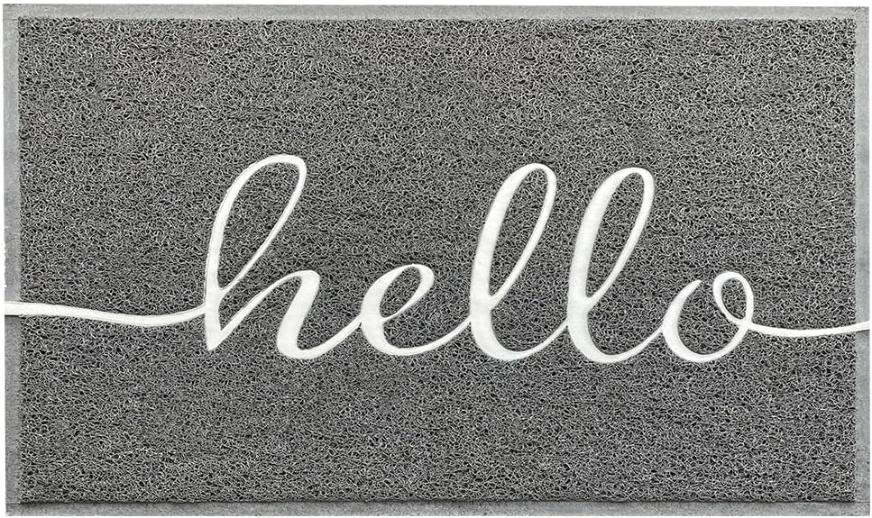 Earthall Hello door mat large 36x24 ideal for high-traffic entrances.
