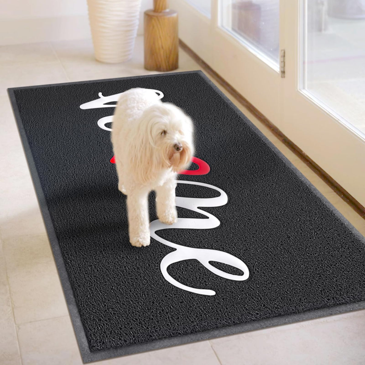 EARTHALL multipurpose mat works at doors, patios, garages.