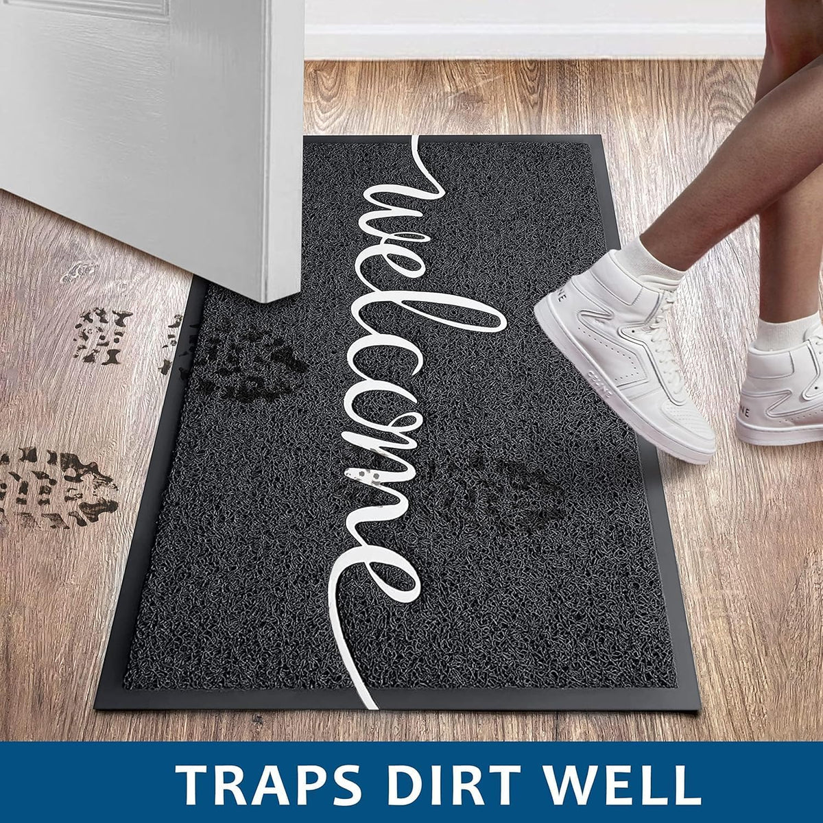 Earthall front porch decor mat blends style with dirt trapping