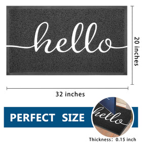 EARTHALL Funny Hello Mat close-up shows durable, low-profile design for under doors.