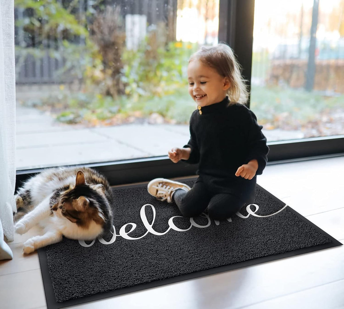 EARTHALL multifunction entryway mat placed at front porch and indoors