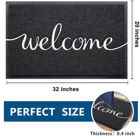 Earthall Welcome Mat non-slip rubber backing prevents slips on floors.