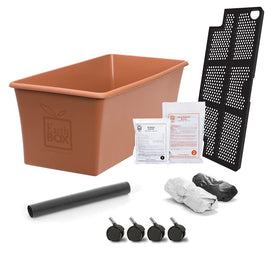 EarthBox 80155 Terra cotta garden kit container demonstrates a low-maintenance gardening system