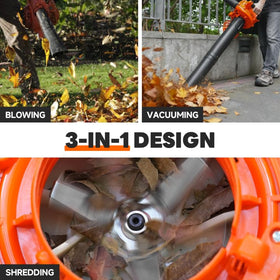 EarthCraft leaf mulcher function shreds leaves for easier disposal.