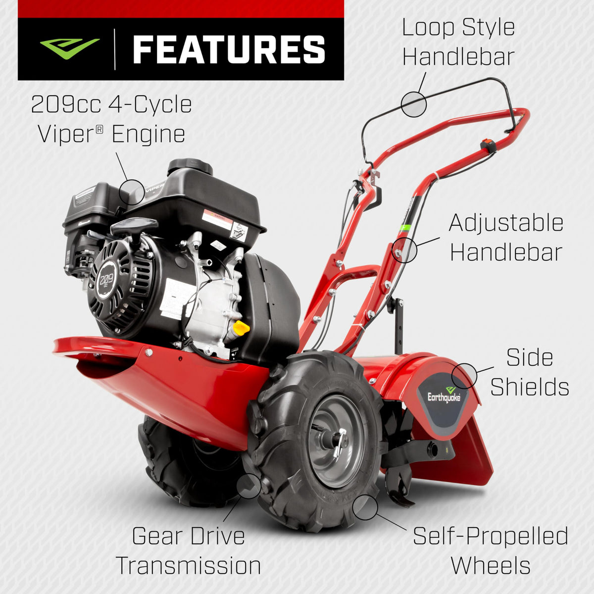 EARTHQUAKE Victory 209cc Viper engine powers tough soil