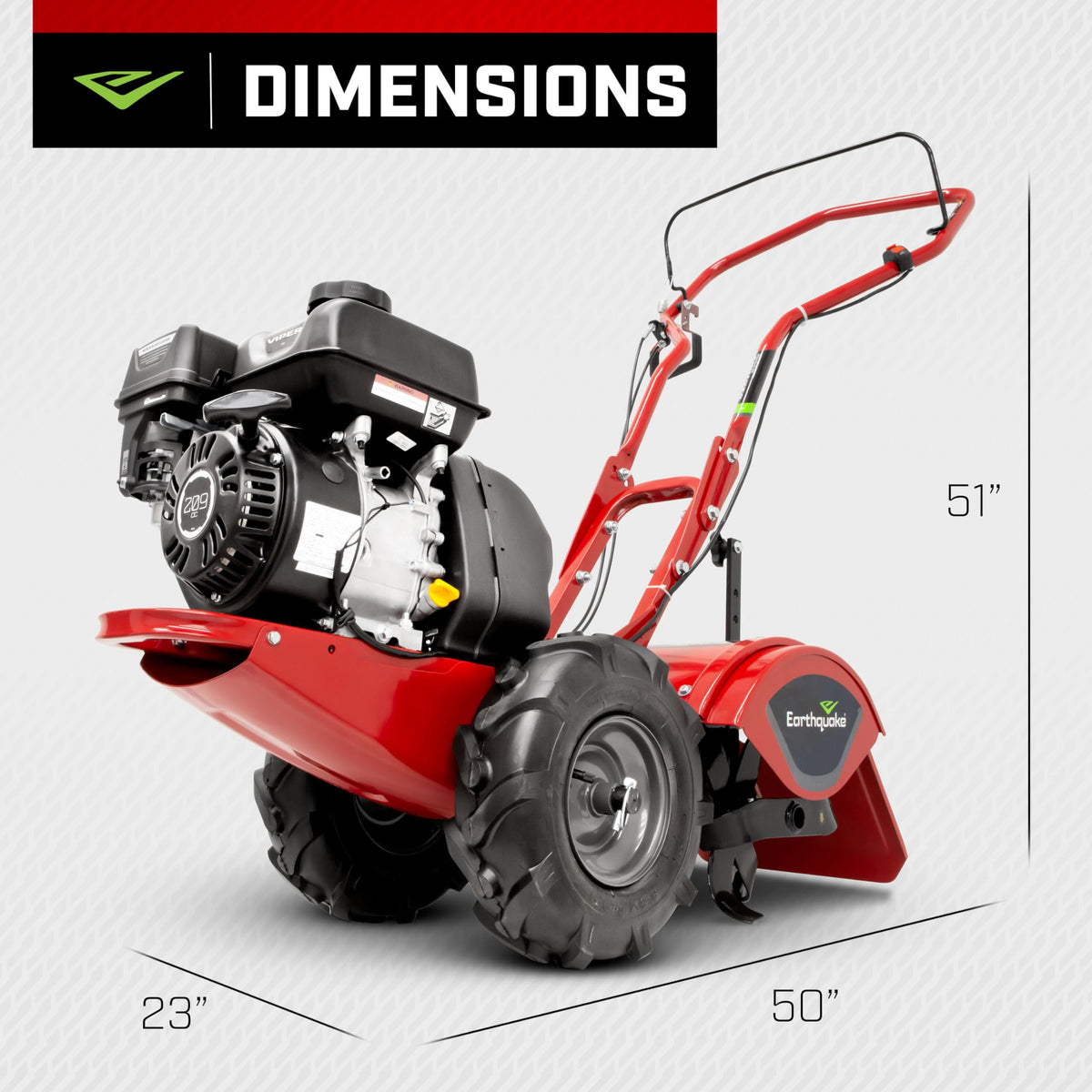 EARTHQUAKE Victory counter-rotating tines break new ground efficiently